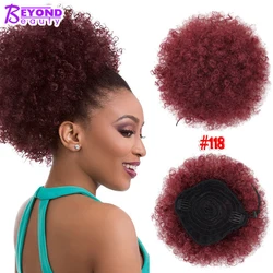 Шиньон для хвоста с высокой накладкой, шиньон для пучка волос, кудрявый шиньон для афро-кудрявых волос, синтетический шиньон с кулиской для хвоста