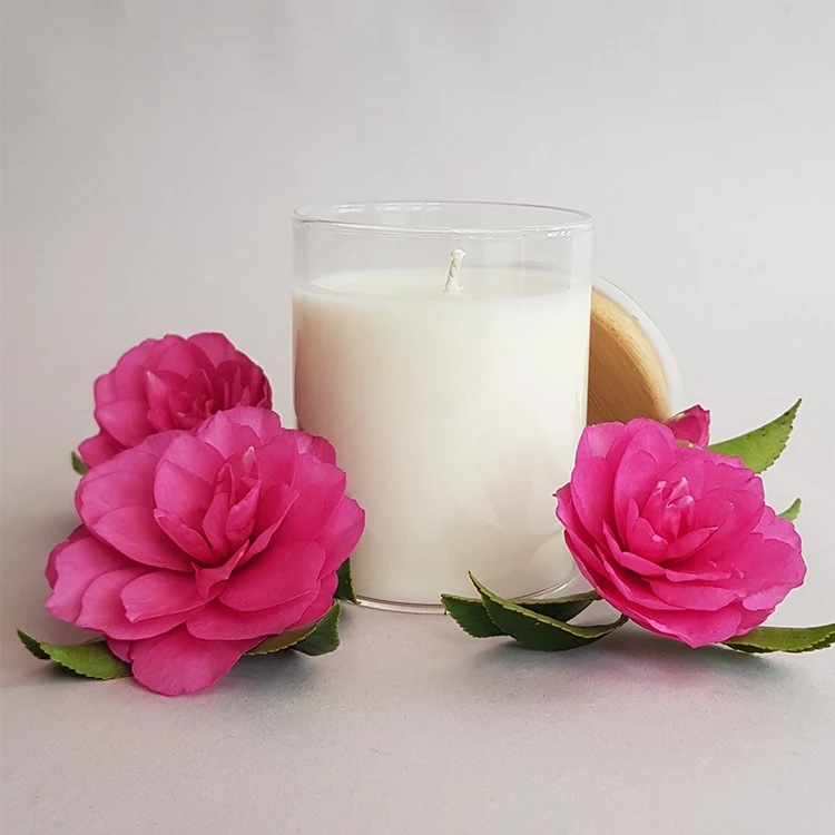 2024 Luxury Large 8 10 oz Clear Transparent Empty Candle Containers Vessel Jar with Bamboo Wooden Lids