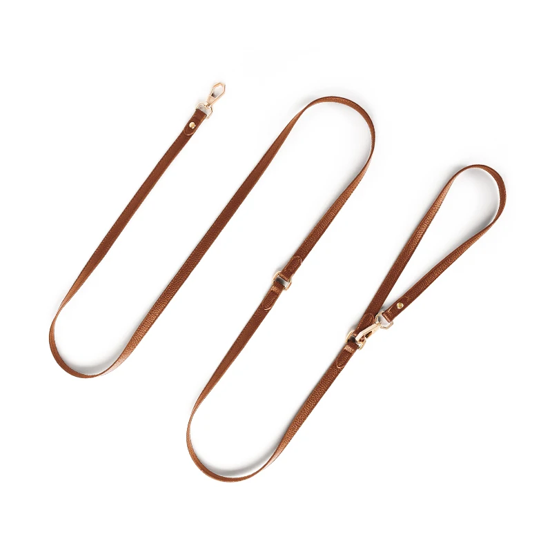 Loudik Manufacturers Wholesale Stocked Personalized Recycled ECO Leather Multi-functional Pet Leads Hands Free Running Dog Leash