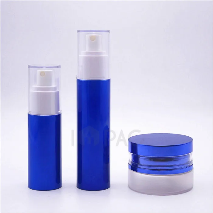 Blue color portable plastic perfume bottle 30ml with mist sprayer pump