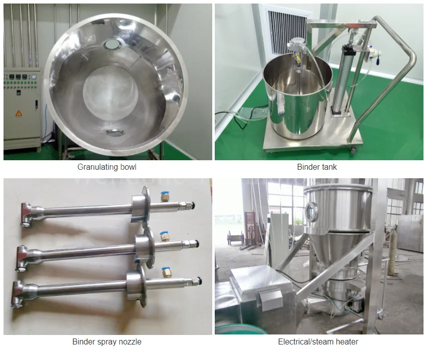 Fluid Fluidized Bed Drying and Granulator with Spray System for Solid Beverage Drinking Powder