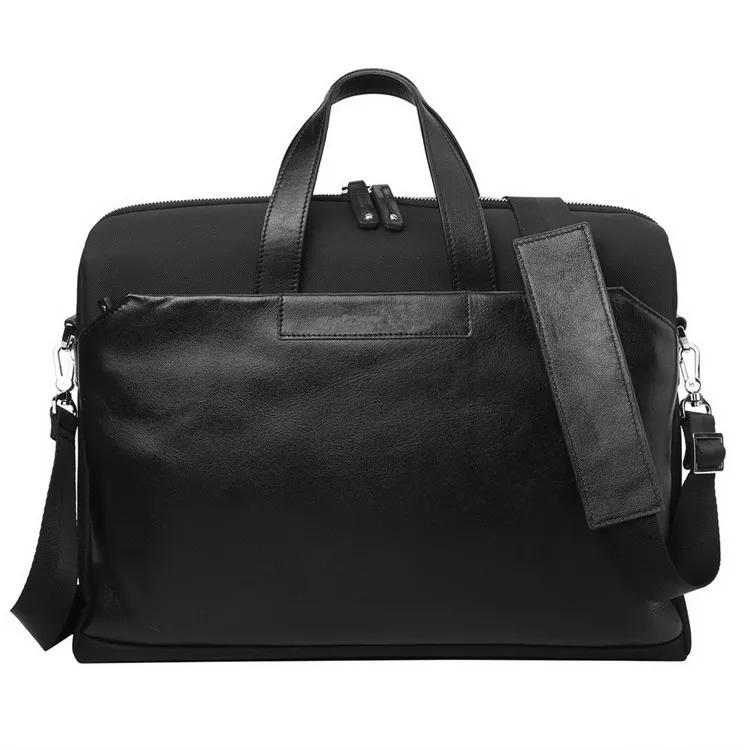
Custom premium quality canvas genuine leather polyester briefcase laptop case bags for men business backpack bag for laptop 