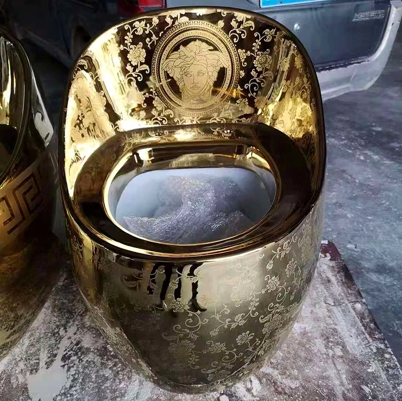 Европейский стандарт скрытый резервуар для воды со скрытым пространством антиблокировка позолоченный сифонический цельный керамический