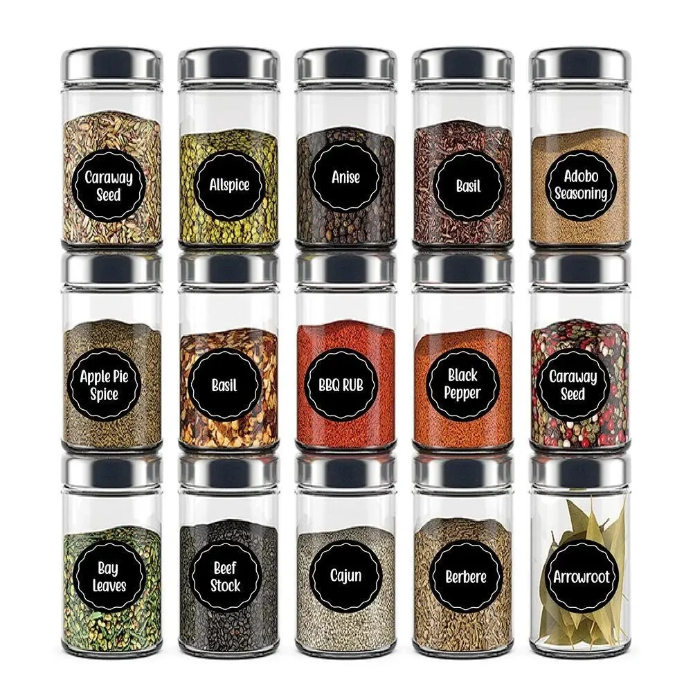 Custom PVC Reusable Spice Can Labels And Food Storage Erasable Chalkboard Stickers Blackboard Pasting Spice Labels