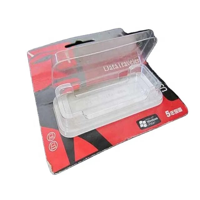Wholesale retailing plastic box blister packaging metal flash usb drive blister pack