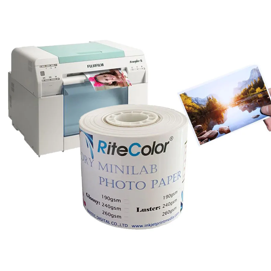 Wholesale dry inkjet minilab dx100 RC glossy photo paper for  fuji  printer