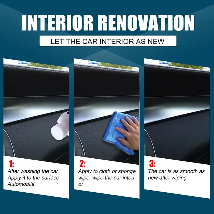 
Car Interior Cleaning Dashboard Polish Cleaner Multi Functional Coating Wax Leather Seats Panel Protect 