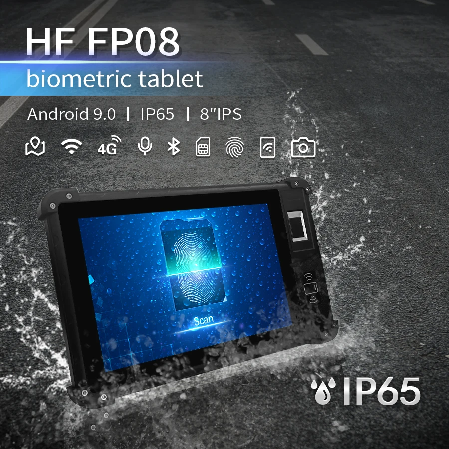HFSecurity HF-FP08 Rugged Industrial Portable Windows Android Biometric Fingerprint Scanner Free sdk ISO14443 Type A B