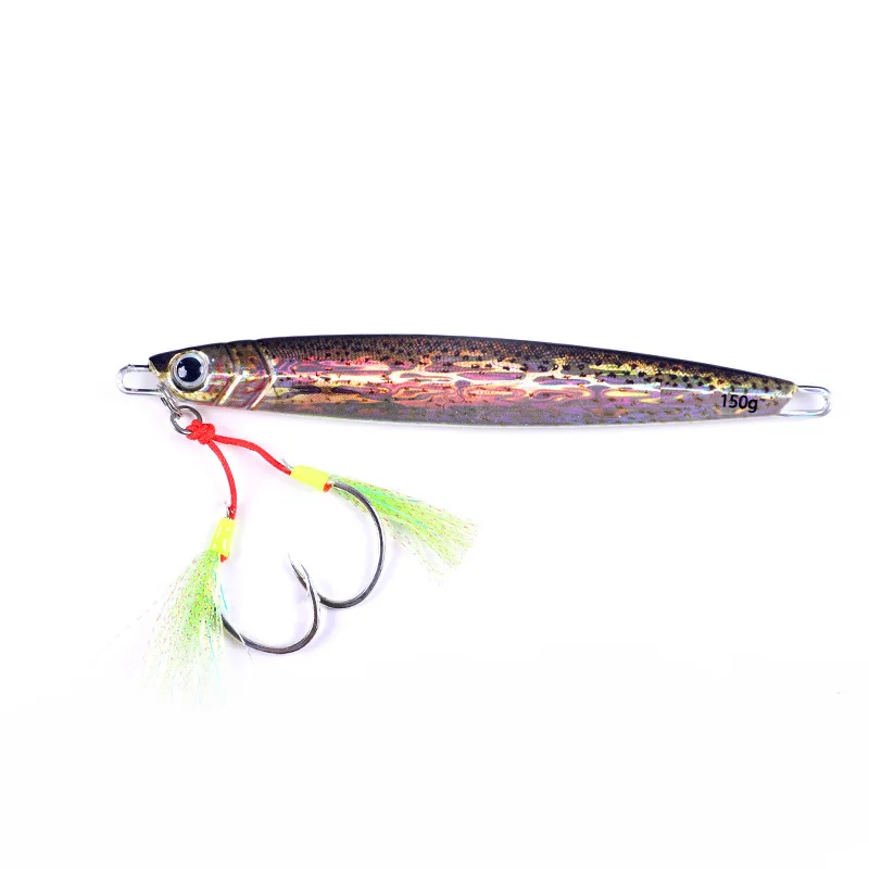 ZHUO RUN 60g/80g/100g/120g/150g/200g 3D eys Lead fish Vertical fishing metal Jig Artificial Bait boat trolling fishing tuna lure
