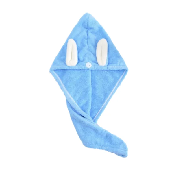 
Custom logo Microfibre After Shower Hair Drying Wrap Towel Buttons Cute animals with ears microfiber hair wrap towels 