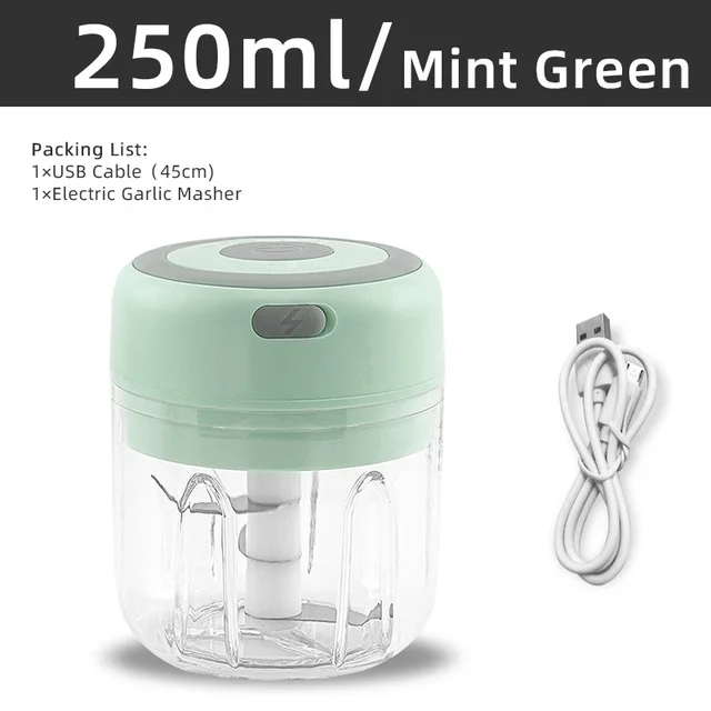 Electric Garlic Chopper Mini Usb Masher 250ML Garlic Crusher