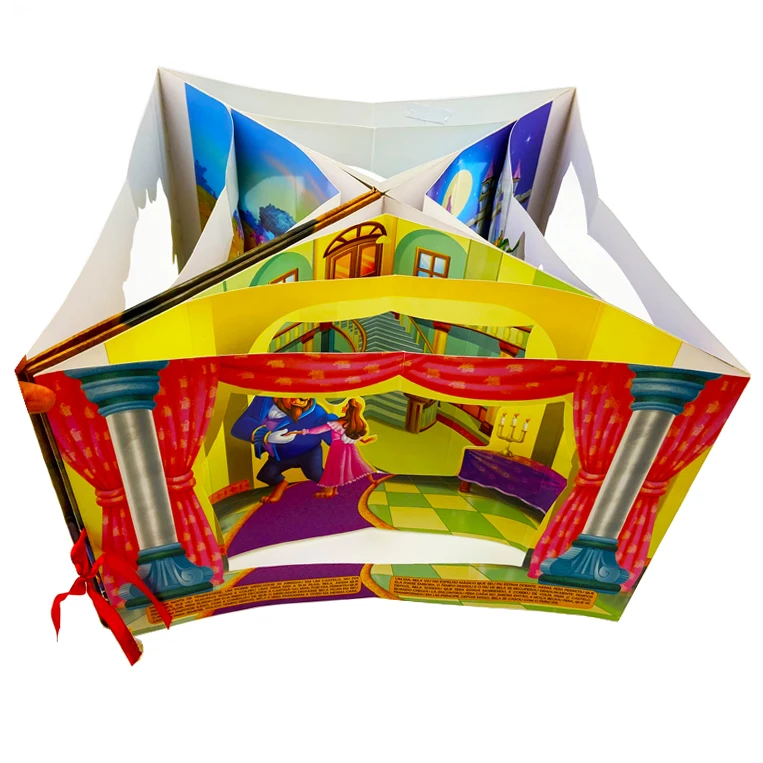 2023 Hot Selling high quality Kids Story Educational coloring 360 degree Pop up Book & Book Printing Service