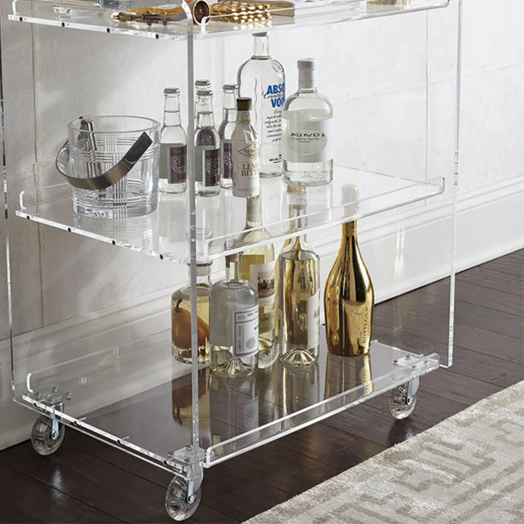
Limited Discount Sales Exquisite Workmanship Acrylic Beauty Store Storage Rack Trolley 