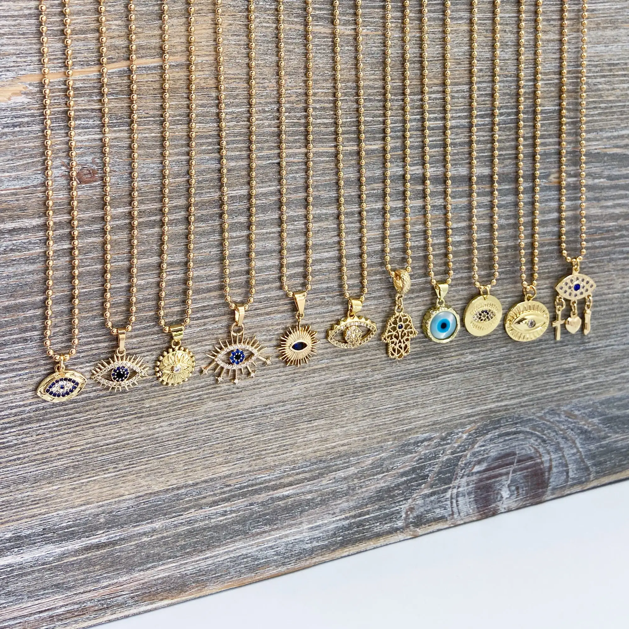 OEM ODM Custom Exquisite Charm Size evil eye Pendant 925 Sterling Silver Stainless Steel 14k18k Gold Plated evil eye Necklace