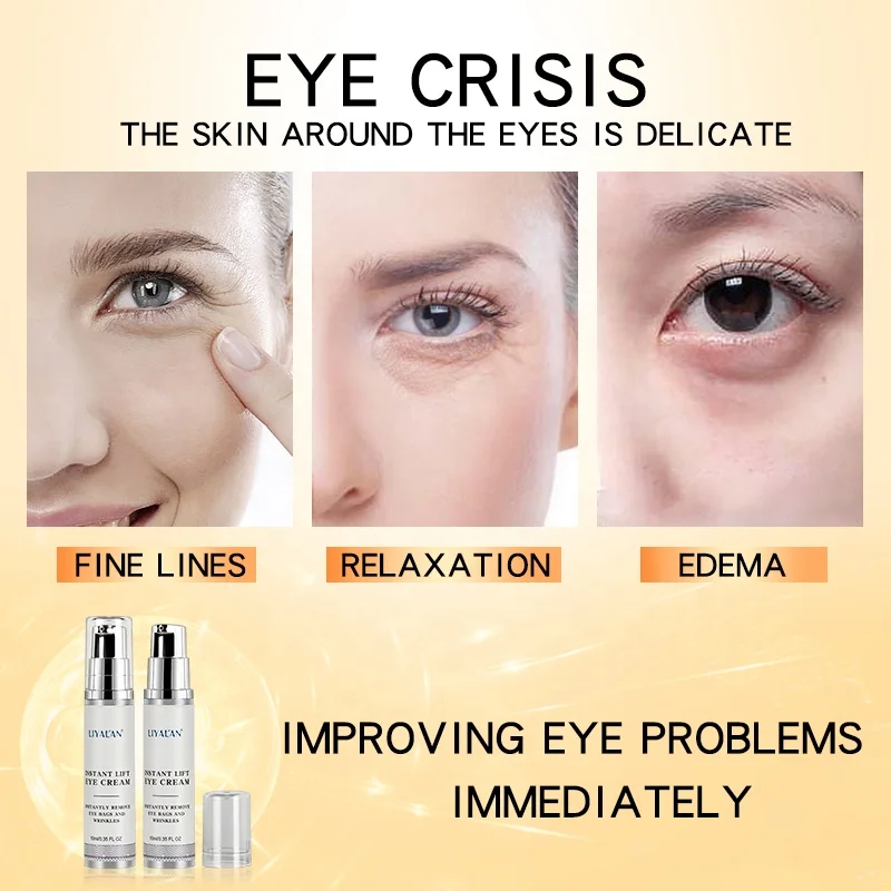 Private Label Vegan Anti Wrinkle Instant Under Dark Circle Eye Bag Removal Eye Cream