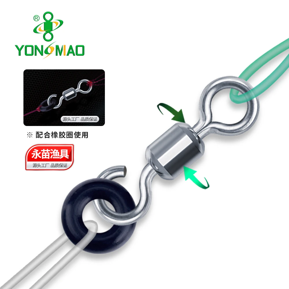 YM-1077 Stainless steel japanese swivel  fishing tackle Fishing Swivel Long body Rolling swivel