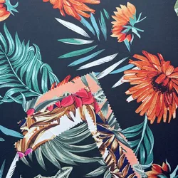 105GSM  Custom Tropical Hawaiian Printed 100%  Rayon Viscose Fabric