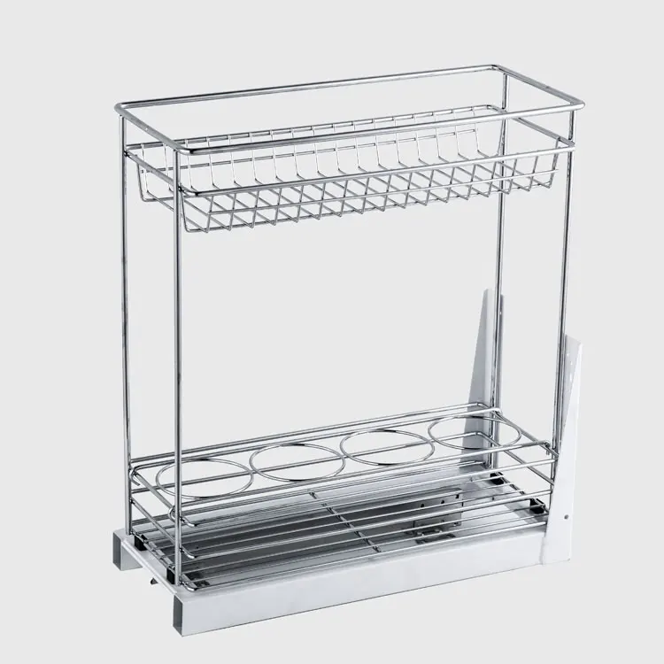 Kitchen Cabinet Side Pull Out Basket for Base Cabinet Storage
