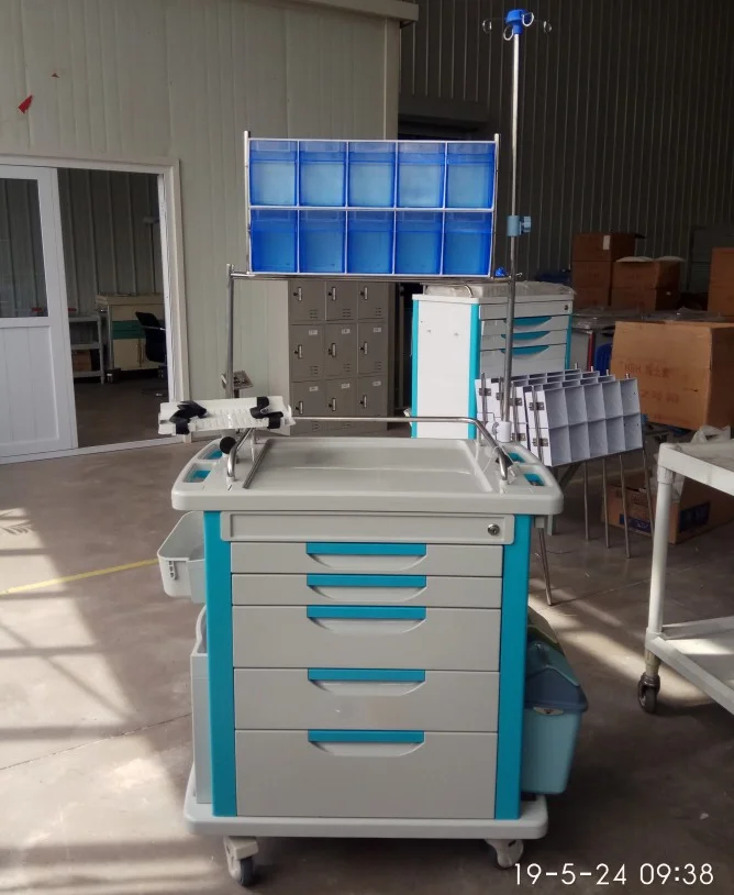 Hospital Anesthesia Emergency/Crash/ Rescue Cart Medical Trolley