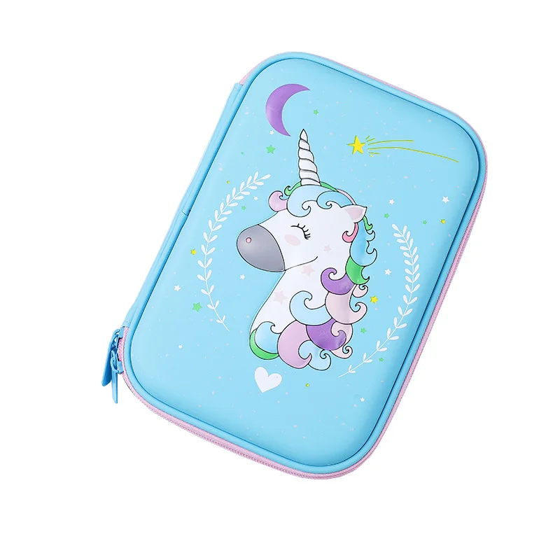 2023 Haslor kids Pencil Case School Pencil Cases Stationery Estuche 3D Space Pen Case Unicorn School Supplies Pencil Box