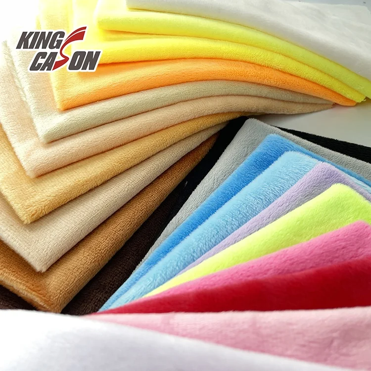 Kingcason Anti-Static Hot selling Eco-friendly Custom size And logo Medium-Weight Super Soft Velvet Fabric For Coat and Jacket