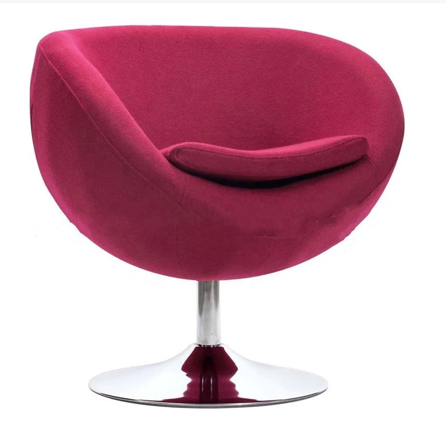 Modern Nordic Living Room Hotel Lobby Parlour Round Boucle Dining Chair Leather Fabric Accent Swivel Lounge Egg Ball Chair