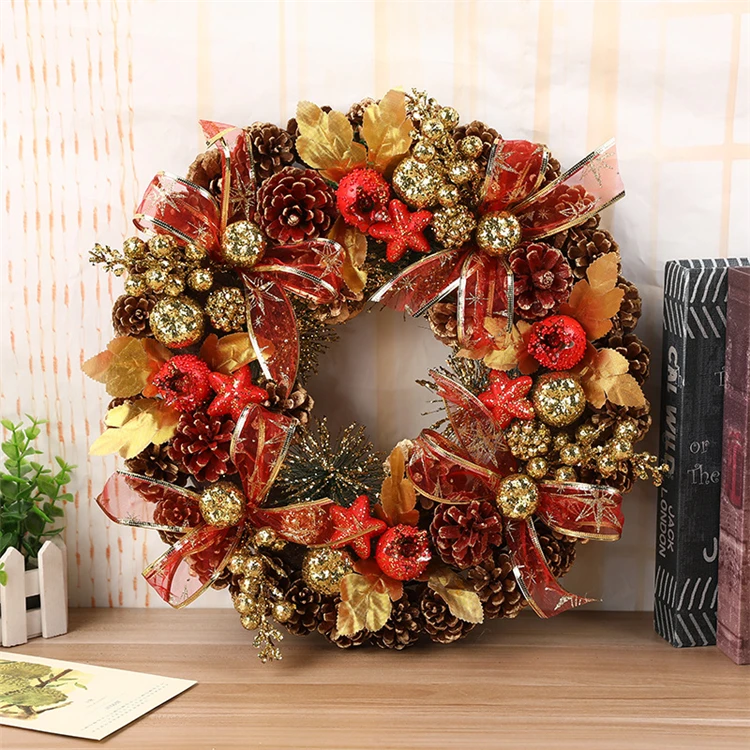 
2020 new design christmas wreath for christmas hanging Ornaments 
