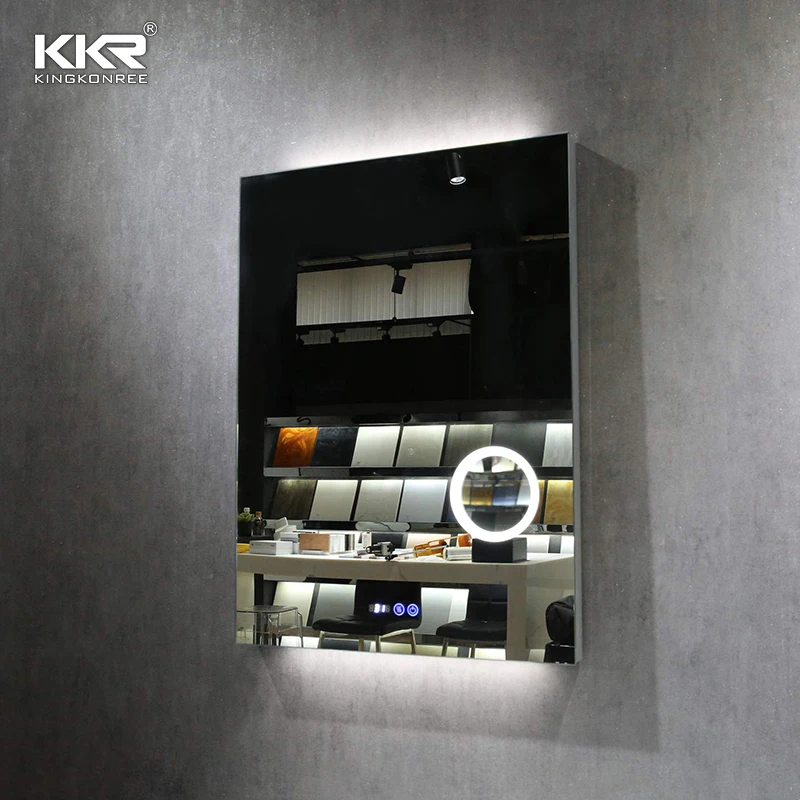 Customized Designs Wall Mounted Smart Led Light Mirror For Barber Shop Furniture Station Beauty Hair Salon Mirrors