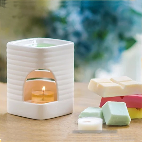 White Square Ceramic Incense Burner