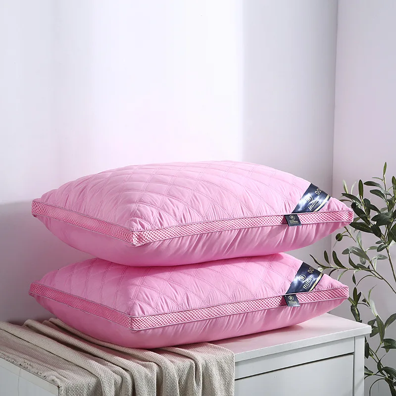wholesale custom 1000g high weight filling bed pillow 2 edging sleeping pillow hilton hotel pillow