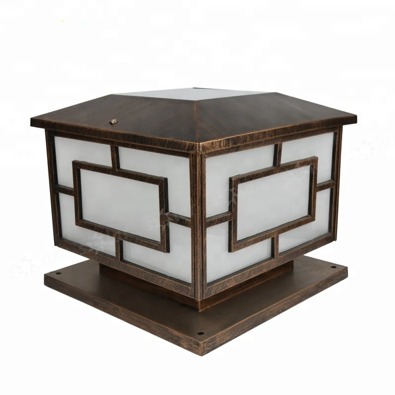 
High quality gate lamp landscape solar garden lights for fence led outdoor energy pillar post bollard light manor lamp 