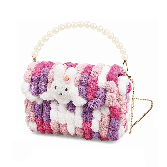 Children hand-woven bag diy homemade material bag art and craft toys handbag mini bag for plush toy