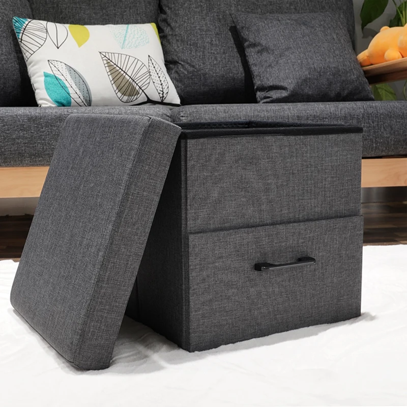 Customized 2021living Room Furniture Art Stool Chair with Drawer Storage Ottoman Bedroom Cloth Linen Home Stool & Ottoman Modern