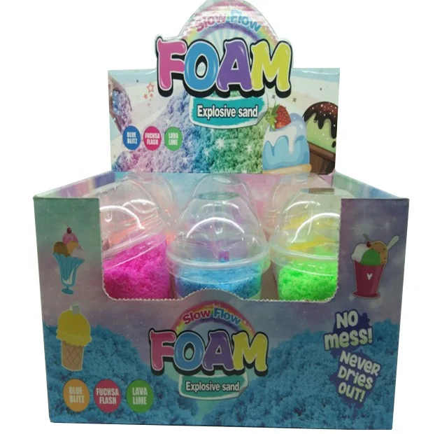 2020 New Creative Indoor Play Toy super flowing magic sand milk cup foam sand toy for kids 80g