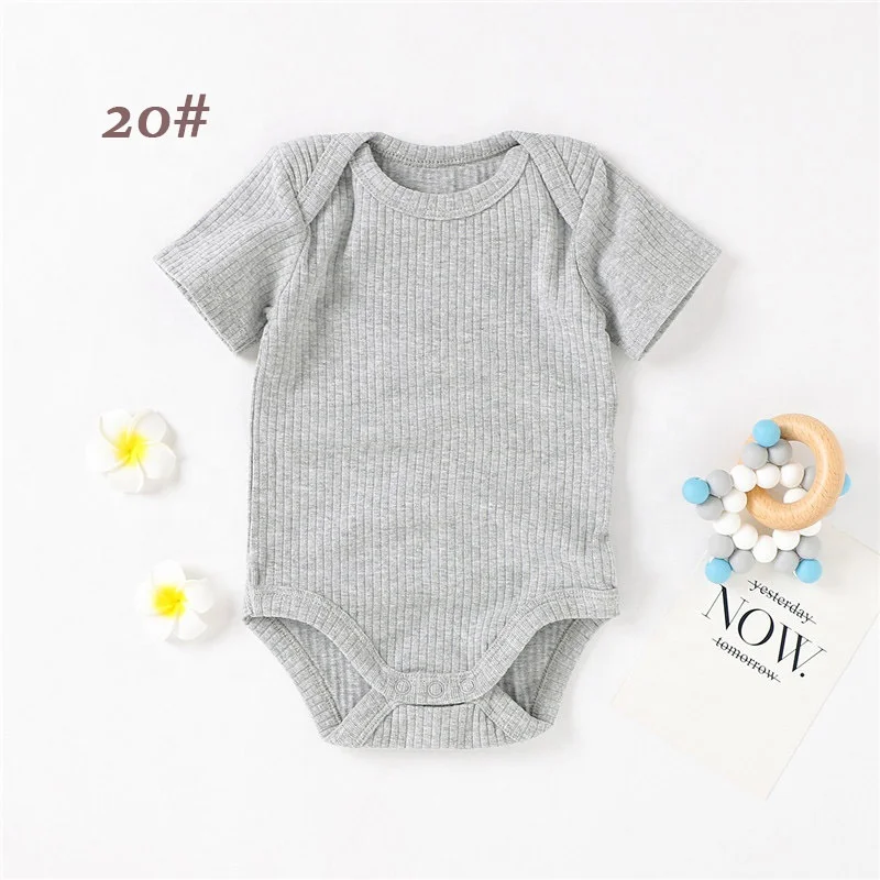 Crawling clothes organic cotton jumpsuit short crawling baby romper envelope shoulder short sleeve baby onesie  infant bodysuit