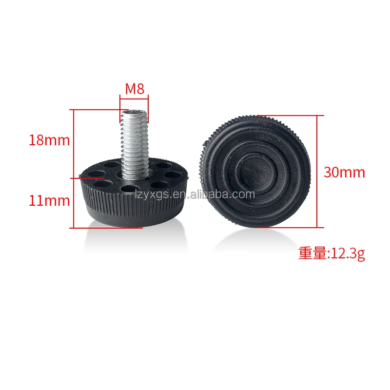 M8*18*30mm Diameter Eight-hole Adjustable Foot Conical Support Foot Stainless Steel Shelf Footpad Cabinet Display Cabinet
