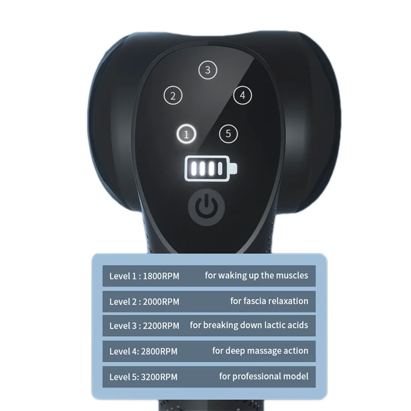 5 Speed 7 Heads Powerful Sports Fit Pulse Chiropractic Adjusting Deep Issue Double Body Pro Massage Gun