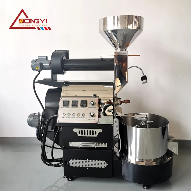  DONGYI 2021s semi-hot air 1kg 2kg 3kg double wall drum coffee roaster with Artisan roasting data