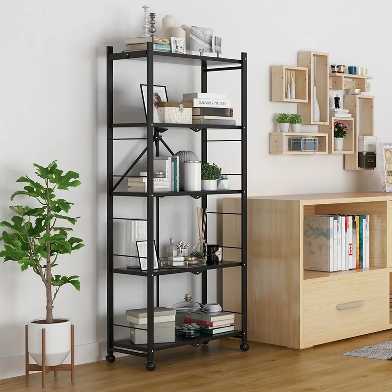 
New design living room furniture portable folding metal 3 or 4 layers shelf storage holders 