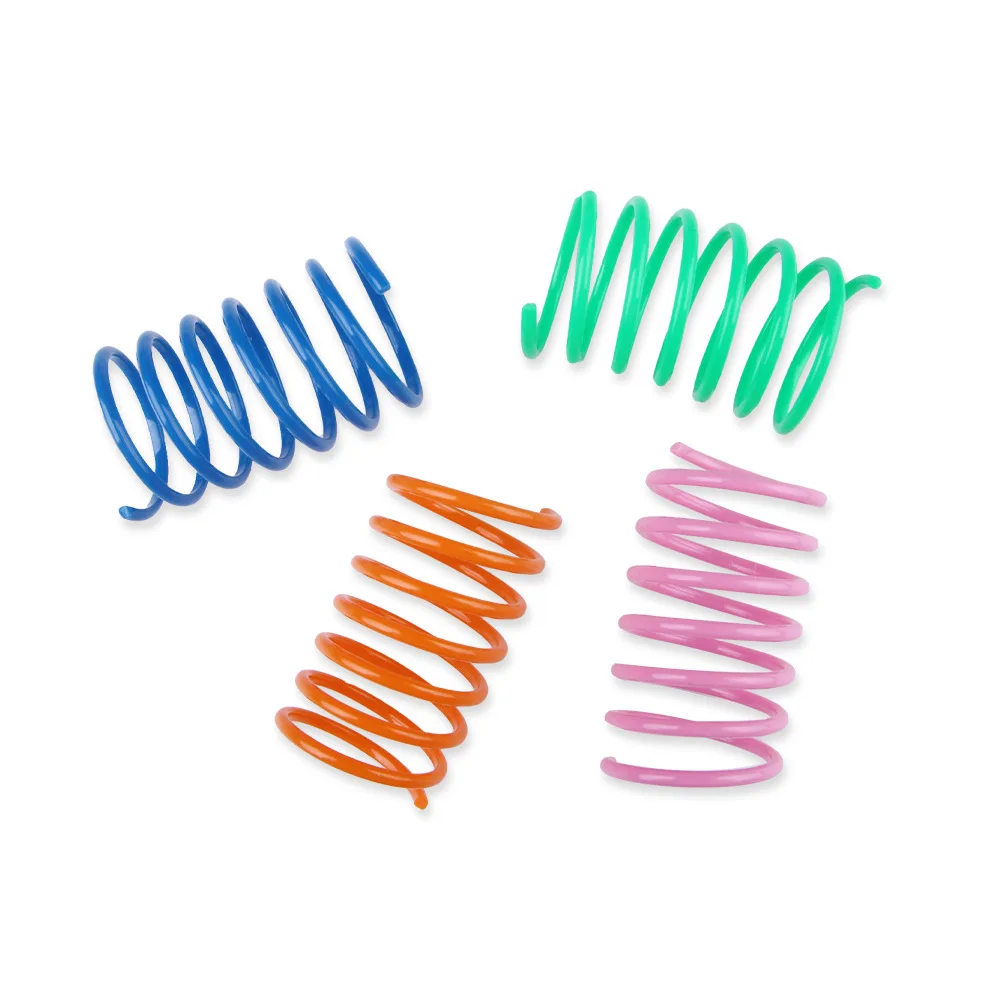 Durable Cat Spiral Spring Toy Creative Interactive Plastic Colorful Toy for Swatting Biting Hunting Kitten Cat Toy