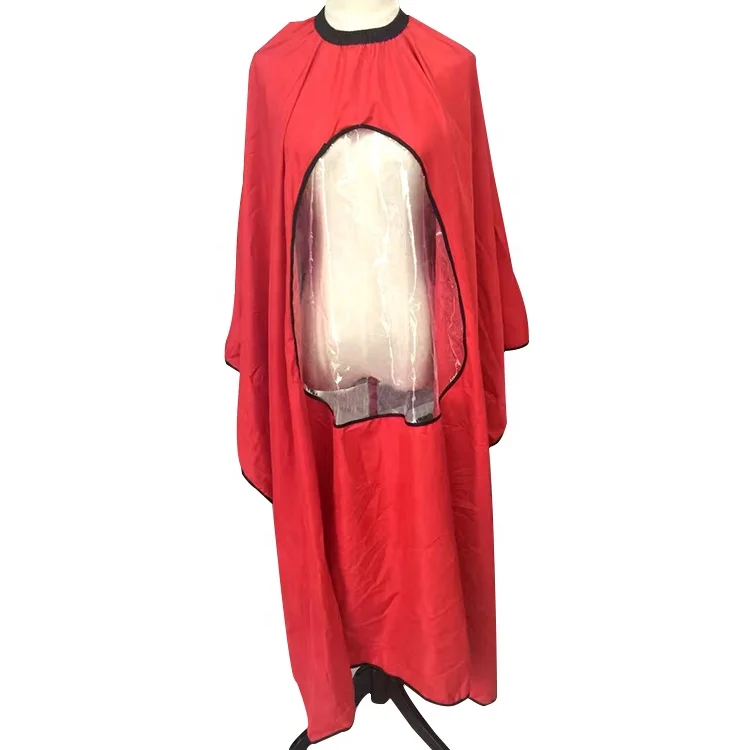 New Style Beauty Salon Hairdressing Cape Hair Cutting Gown with Clear Window