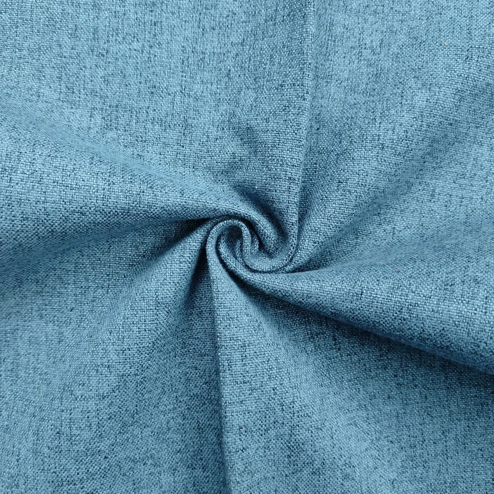 New style wholesale price 100% polyester hemp fabric plain color linen look fabric for sofa furniture