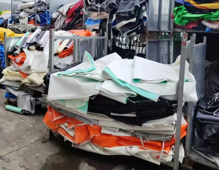 Popular China Factory Cheapest Price PVC Tarpaulin Cut Pieces and Side Trim Stock Lot