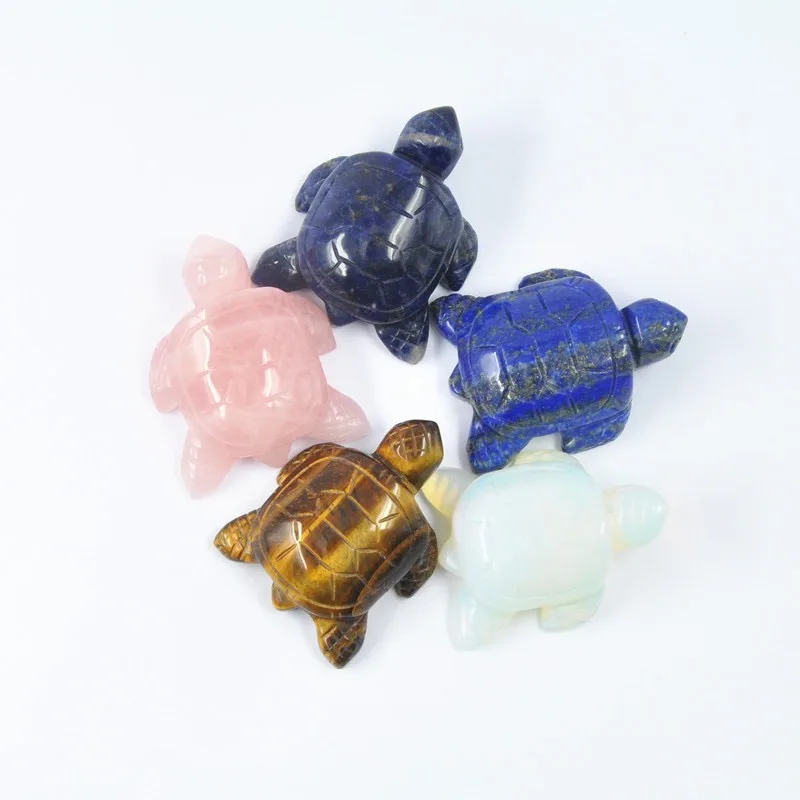 2inch Natural gemstone Carving Craft  Animals Gemstone Sculpture natural crystal turtle For Decoration