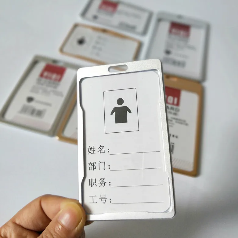 Aluminum Alloy ID Credit Name Card Badge Holder Cover Metal Zinc Alloy Business Card Holder