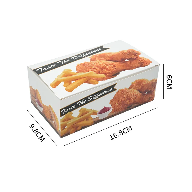 Custom Hamburger Packaging Box To-go cardboard food boxes French Fries and Fired Chicken Paper Boxes for Fast Food Packaging