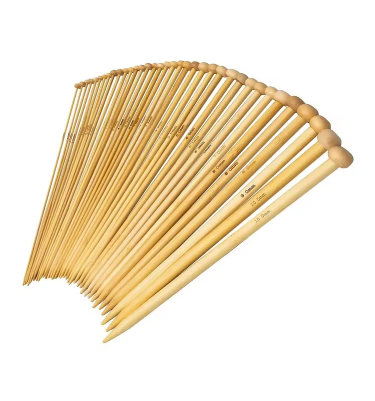 36pcs Different Thickness Single Pointed Bamboo Knitting Needles 25cm Length Knitting Crochet Supplies For Beginners Handmade