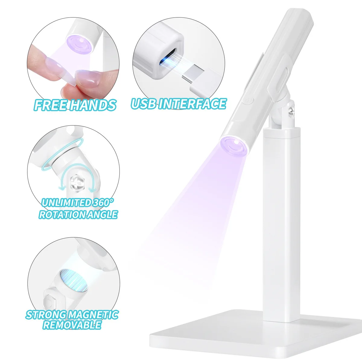 Wholesale factory for 360 degree rotation multifunctional bracket for nail gel using handheld nail polish lamp
