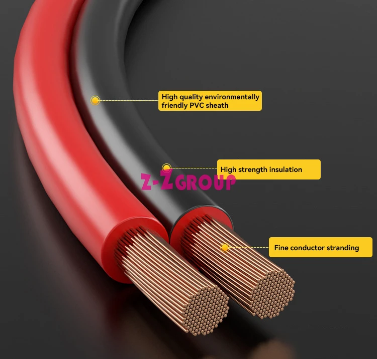 Pure Copper Red And Black Parallel Cable Led Light With Dc Power Supply Red And Black Double Cable For Led Light