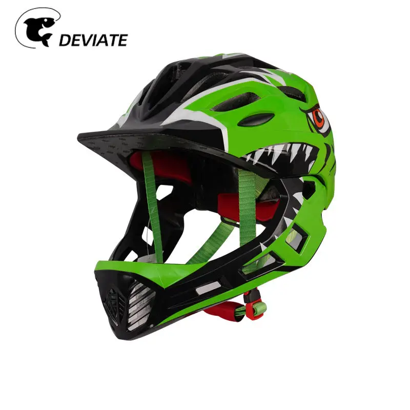 2024 ODM OEM Kids Blue Full Face Helmets Fashionable Downhill Off-Road Racing Motocross Bicycle Helmet for Boys and Girls